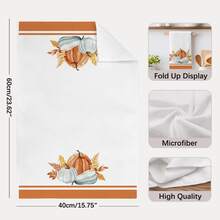 2pcs Autumn Pumpkin Pattern Kitchen Towels, Soft Polyester Material Dish Cloths, Suitable For Kitchen Decor, Kitchen Cleaning, Holiday Party Decoration, Kitchen & Bathroom Essentials, Home Decor, Housewarming Gift - Multicolor - View 5