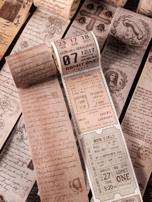 3M/Rolă Ștampilă Vintage Poezie Colecție Bandă Washi Autocolante pentru Creative Diy Scrapbooking, Plicuri și Sigilarea Sacilor Decorare Scrapbooking Consumabile Scrapbooking Consumabile Sala de Clasă Înapoi la Școală