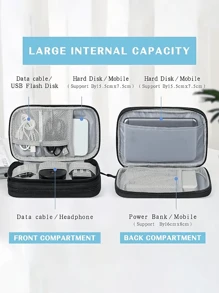 1 件防水电子收纳袋，多层固定收纳袋，多拉链便携式收纳袋 - 非常适合 U 盘、硬盘、耳机、波西米亚风