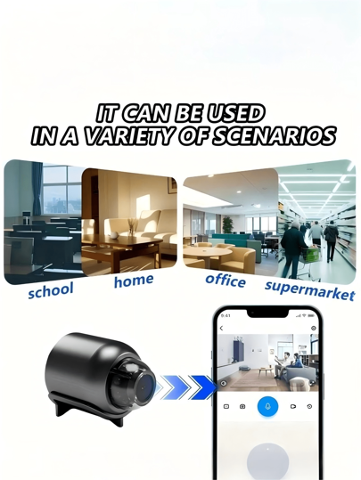 Mini Spy Camera, 720P HD Slimme Wireless WiFi IP Camera Night Vision, Supports 2.4G Network, Remote Monitoring, SD Card Storage, Home, Car, Office More Scenarios, Online Security