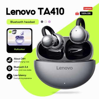 Lenovo Lenovo Earbuds TA410 Draadloze Oordopjes TWS Oorclip Type Oordopjes Bluetooth 5.4 Touch Control Lange Batterijduur Met Microfoon