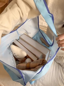 Sanrio 可折叠家庭购物袋，可爱卡通图案（Hello Kitty、My Melody、Kuromi），可重复使用，便携，适合日常购物，适合青少年和可爱爱好者，耐用涤纶面料，抗撕裂材料，易于清洁 - 彩色 - 查看 5