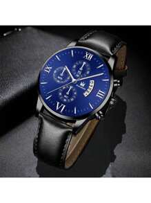 3 Teiliges Set Herren Lässig Sport Stil Quarz Uhr + Armband