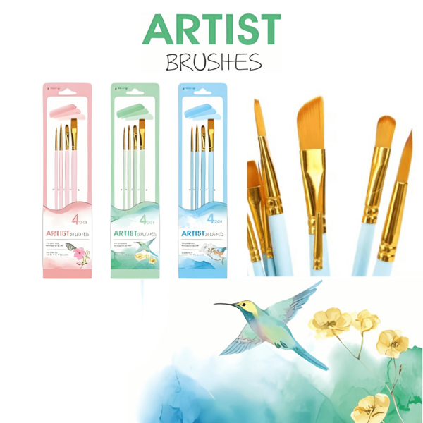 Pincel de Arte Profesional y Escolar con Cerdas Suaves de Alta Calidad y Mango Ergonómico Antideslizante - Herramienta Versátil para Pintura en Lienzo, Papel, Cartón, Madera, Cerámica y Manualidades, Ideal para Artistas, Estudiantes, Niños y Aficionados al Dibujo, Bocetos y Proyectos Creativos, Disponible en Diferentes Tamaños y Formas para Detalles Finos, Rellenos Amplios y Técnicas Mixtas