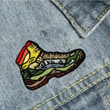 Hiked It Liked It Hiking Boot Sun Mountain River Stream Hippie Punk Rock Cool Anime Cartoon Outdoor Cycling Adventure Sticker Sewn Patch Personalized DIY Clothing Accessory Embroidery Sewing Iron-On Patch Applique Badge Emblem Clothing Decoration Patch Sticker Bag Accessory Hole Fixer Embroidered Patch - Multicolor - View 4