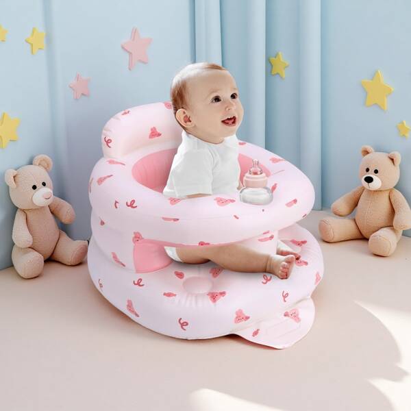 Inflatable Baby Seat For Babies 3 Months & Up, Inflatable Baby Support Seat For Sitting Up, Toddler Baby Floor Chair With Built In Air Pump, Upgrade Water Injection Function, More Stable