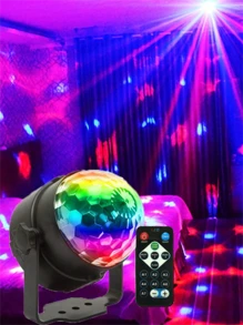 2pcs/1pc LED Stage Light With Remote Control, Disco, Party Light - Color Sound Activated Stage Lighting For KTV, Home Decor, Birthday, Bar, USB Powered, Multi-Room Compatible, Event Lighting | Colorful LED Lights | Easy Installation Disco Party Supplies