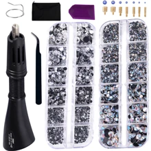 Hotfix Applicator With Crystal Hotfix Rhinestones Flatback Glass Iron-On Wand Strass Rhinestones Heat-Fix Tool For Shoes Clothes - Multicolor - View 11