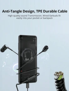 Auriculares con cable tipo C, auriculares con cable USB C para llamadas y música, auriculares estéreo con graves para dispositivos electrónicos - Tipo C - Ver 6