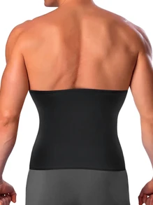 Random Color Solid Men Sports Sweat-Inducing Slimming Waist Belt, Fitness Training Waist Strap, Tight Compression Waist Band For Athletic Back Support