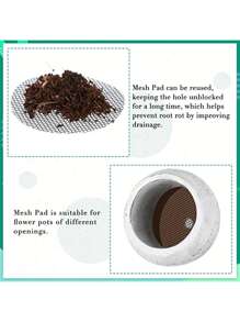 20 piezas Rejilla de drenaje de plástico para macetas - Almohadilla de drenaje antiobstrucción adecuada para suculentas, orquídeas, plantas en maceta/jardinería de balcón/decoración de macetas navideñas DIY/artículos esenciales para jardinería en el hogar/Halloween/accesorios para plantas