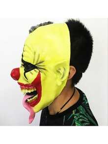 1 Peça Máscara de Palhaço Engraçada Preto e Branco, Acessório de Susto para Festa de Fantasia Assustadora, Decoração de Máscara de Boneca Sorridente Chorando Diabo. Fantasia de Interpretação de Papel, Adereço de Cabeça para Performance, Estilo de Moda Ousado, Fantasia de Amigos para Festa de Halloween