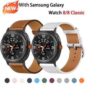 Quick Release PU Leather Watch Strap Compatible With Samsung Galaxy Watch 8/8 Classic 40mm/44mm/46mm Band Women/Men,Stylish Business PU Leather Vintage Bracelet Wristband Compatible With Samsung Watch 8 Classic/8 Smartwatch Accessories