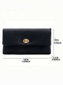Dompet Anti-Pencurian RFID Unisex Warna Solid Ultra Tipis Tas Kartu Kredit Gesper Hadiah untuk Wanita Kantong Uang Dompet Panjang (Warna Kancing Acak) - MultiWarna - View 12