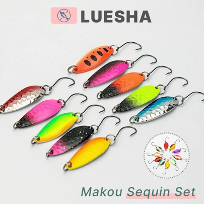 AiScrofa 10/21 件鳟鱼勺形鱼饵硬质鱼饵下沉金属勺形铅坠勺形跳汰饵鱼饵鱼勺人工鱼饵，用于钓鳟鱼鲈鱼