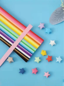 540 Pcs Origami Stars Paper Strips Handmade Home Cards Gift Party Decoration Craft Decoration Intellectual Paper Folding Lucky Star, Five-Pointed Star