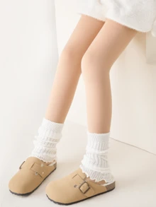 1 đôi quần tất trẻ em, quần tất dày cho bé gái mùa thu/đông, quần legging ấm áp phù hợp với nhiệt độ 5-20°C. - Màu be - Xem 3