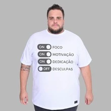 Men's Plus Size Motivation Focus Shirt T-Shirt - Blanco - Ver 1