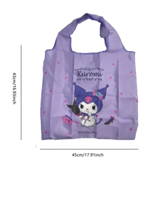 Sanrio 可折叠家庭购物袋，可爱卡通图案（Hello Kitty、My Melody、Kuromi），可重复使用，便携，适合日常购物，适合青少年和可爱爱好者，耐用涤纶面料，抗撕裂材料，易于清洁 - 彩色 - 查看 12