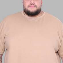 Men's Plus Size Motivation Focus Shirt T-Shirt - Beis - Ver 4