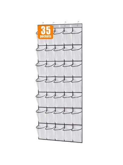 35 Large Pockets Over the Door Shoe Rack for Door Sturdy Oxford Over the Door Shoe Organizer Closet Hanging Shoe Holder Hanger