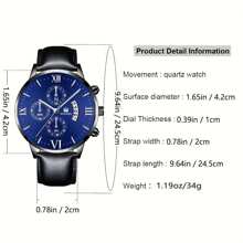 3 Teiliges Set Herren Lässig Sport Stil Quarz Uhr + Armband