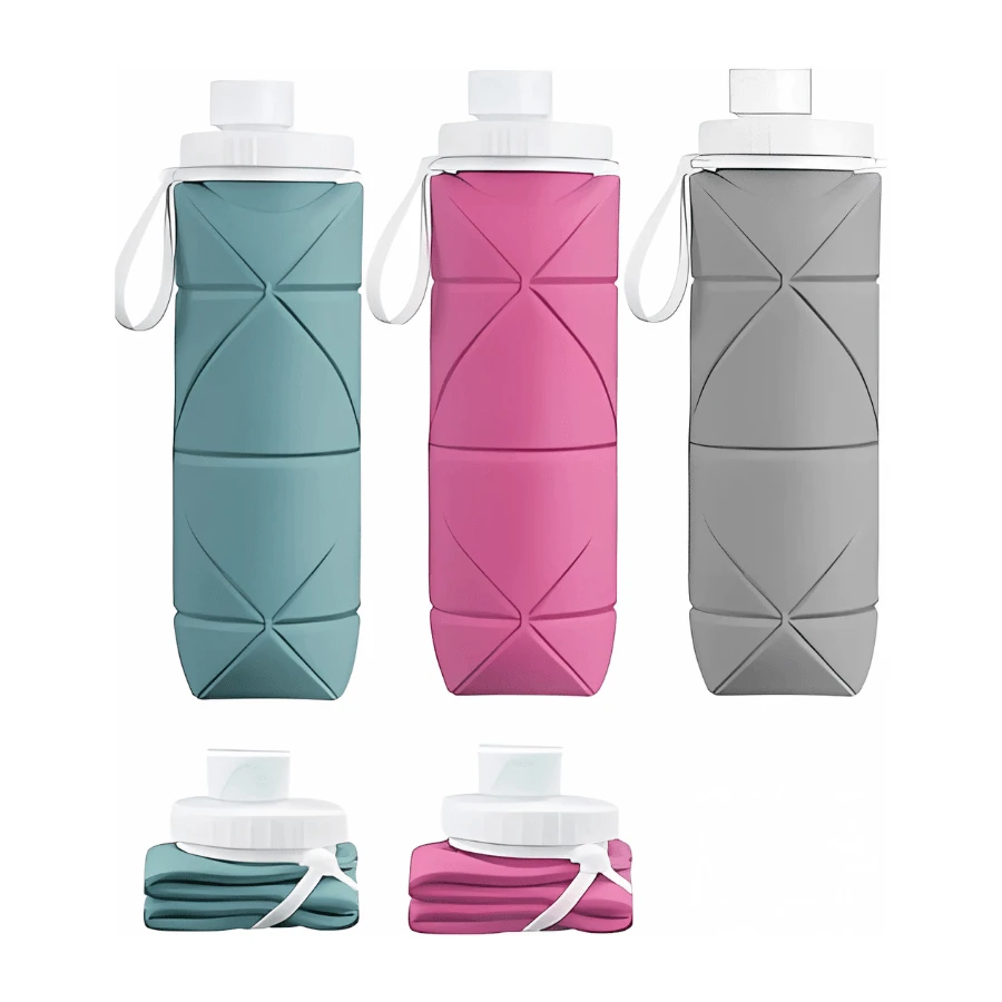 Foldable Water Bottles Silicone Portable Reusable Large Capacity Travel Gym For Kids - 隨機的 - 查看 1