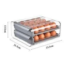 Livingandhome Double-Layer 32-Piece Eggs Storage Drawer Box, A Recommended Item For Kitchen Or Refrigerator Storage