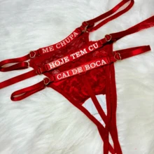 Set Of 3 Glow-In-The-Dark Thong Panties With Neon Lace Labels, Sexy Women's Lingerie And Underwear - Nhiều màu - Xem 2