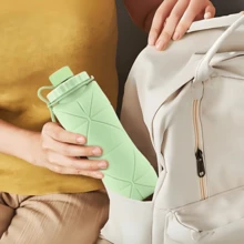 Foldable Water Bottles Silicone Portable Reusable Large Capacity Travel Gym For Kids - Green - View 1