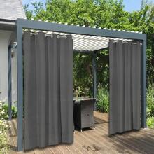 2pcs Outdoor Curtains, Suitable For Patio, Porch, Gazebo, UV-Resistant And Fade-Proof, Provide Shading And Privacy Decoration Function - Dark Grey - View 21
