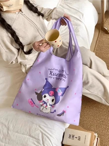 Sanrio 可折叠家庭购物袋，可爱卡通图案（Hello Kitty、My Melody、Kuromi），可重复使用，便携，适合日常购物，适合青少年和可爱爱好者，耐用涤纶面料，抗撕裂材料，易于清洁 - 彩色 - 查看 9