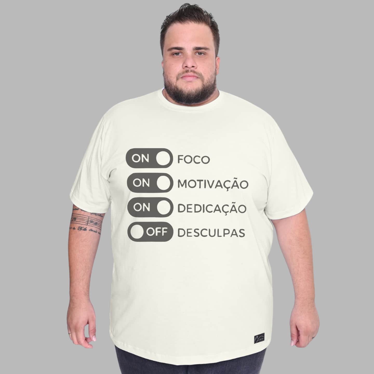 Men's Plus Size Motivation Focus Shirt T-Shirt - Yellow - View 1