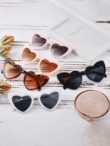 定制心形眼镜 - 个性化眼镜纪念品，纪念您的特殊场合，令人难忘的情人节、母亲节等庆祝活动的礼物 - 白色 - 查看 11