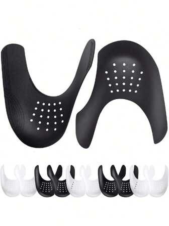 1 Paio/3 Paia di Copritoe Antistrappo per Scarpe Sportive, Protettori per Scarpe, Disponibili in Bianco e Nero, con Schermi Antistrappo per Prevenire Pieghe nelle Scarpe Sportive e da Tennis, Leggeri, Comodi e Traspiranti