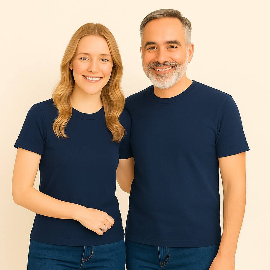Father's Day Kit With 2 100% Cotton T-Shirts Like Father Like Daughter - 藏蓝色 - 查看 1