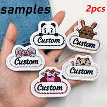Custom 2 Pcs Cute Animal Name Sticker Can Be Used To Decorate Clothes, Hats, Etc. It Can Be Ironed Or Hand-Sewn Or Hook And Loop Backing - Multicolor - View 2