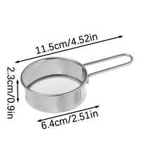 1/2 Chiếc Lưới Lọc Nhỏ Bằng Thép Không Gỉ Có Thể Được Sử Dụng Để Rây Bột/Đường Bột/Bột Ca Cao/bột Matcha/Bột Cà Phê - Bạc - Xem 4