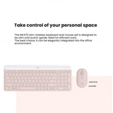 Logitech MK470 Wireless Keyboard And Mouse Set, Office-Specific 12 Shortcut Keys, 10-Meter Long-Distance Coverage, Desktop And Laptop Universal High-Efficiency Keyboard And Mouse, Pink - Pink - View 9