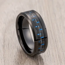 2024 New Men's Business 8mm Gun Black Ring High Quality Stainless Steel Men's Ring Inlaid Gray Carbon Fiber Carbide Ring Mahogany Ring Men's Wedding Party Jewelry Comfortable Wear Size 6-13 Supports Mixed Sizes And Mixed Batches - Ring - View 59