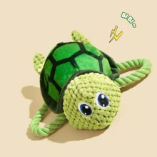 乌龟狗咬胶玩具、海洋动物狗咬胶玩具、小狗出牙卡通吱吱叫狗玩具、可爱毛绒狗玩具、宠物玩具、适合小型、中型、大型犬、猫咪、万圣节、圣诞节、新年的狗互动玩具