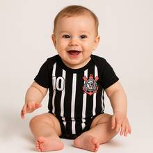 Timão Themed Monthiversary Baby Bodysuit Super Comfortable Premium Line - 黑色緊身衣 - 查看 1