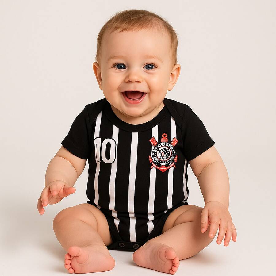 Timão Themed Monthiversary Baby Bodysuit Super Comfortable Premium Line - 黑色緊身衣 - 查看 1