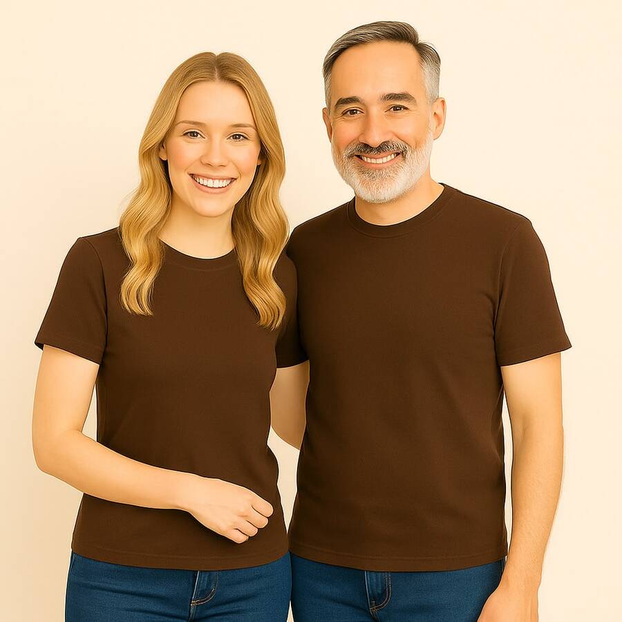 Father's Day Kit With 2 100% Cotton T-Shirts Like Father Like Daughter - Rust Brown - View 1