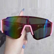 1副男士大框运动环绕式反光镜片时尚骑行眼镜，户外驾驶运动时尚眼镜，适合旅行