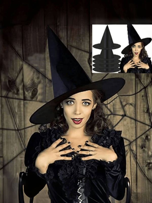 قبعة ساحرة قطعة واحدة لديكور حفلة هالوين