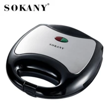 SOKANY 102 Multi-Function Sandwich Maker, 3-In-1 Grill, Panini Press, Breakfast Maker. Powerful, With Indicator Light, Complete Baking Plate, Double-Sided Constant Temperature Heating, Non-Stick Coating, Easy To Clean, Heat-Resistant Handle. Ideal For Making Homemade Sandwiches, Fried Eggs, Steak, Etc. Kitchen Appliance - UK Plug(220-240V) - View 5