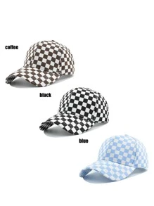 1 szt. unisexowa czapka baseballowa w kratkę, modna, uniwersalna czapka przeciwsłoneczna, czapka w szachownicę do noszenia na zewnątrz