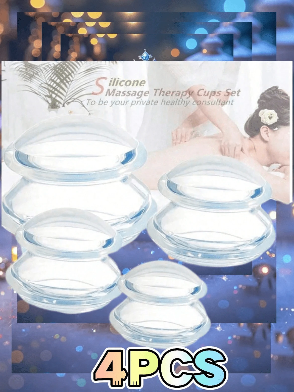 12/10/6/4/1 Stück hochwertige Silikon Schröpfkopf Massage Tassen, für Körpermassage, Vakuum-Schröpfen, Körper- & Gesichtspflege, Anti-Aging Schönheitswerkzeug (für Massage & Entspannung, Taillenverbesserung, Körpermassage Schröpfen, Gesundheitssuchende, Durchblutungsverbesserung, Entspannungstechniken, Stressabbau, idealer Körpermassagegerät) - Weiss - Übersicht 1
