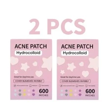 Parches para cubrir granos en el rostro, parches de hidrocloloruro para cubrir granos y manchas, parches para cubrir granos, pegatinas de color para cubrir imperfecciones 300 piezas/600 piezas